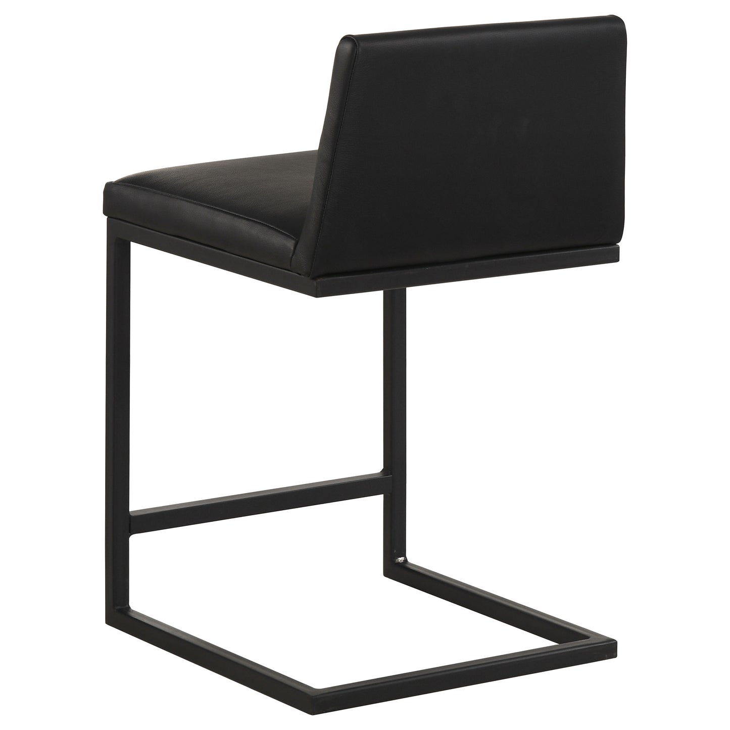 Vardon Genuine Leather Counter Height Chair Black (Set of 2)