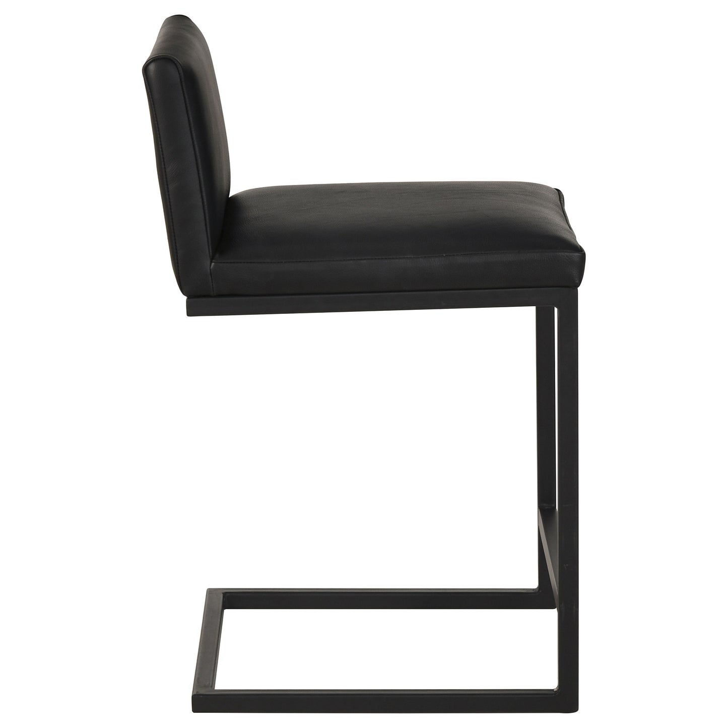 Vardon Genuine Leather Counter Height Chair Black (Set of 2)