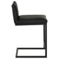 Vardon Genuine Leather Counter Height Chair Black (Set of 2)