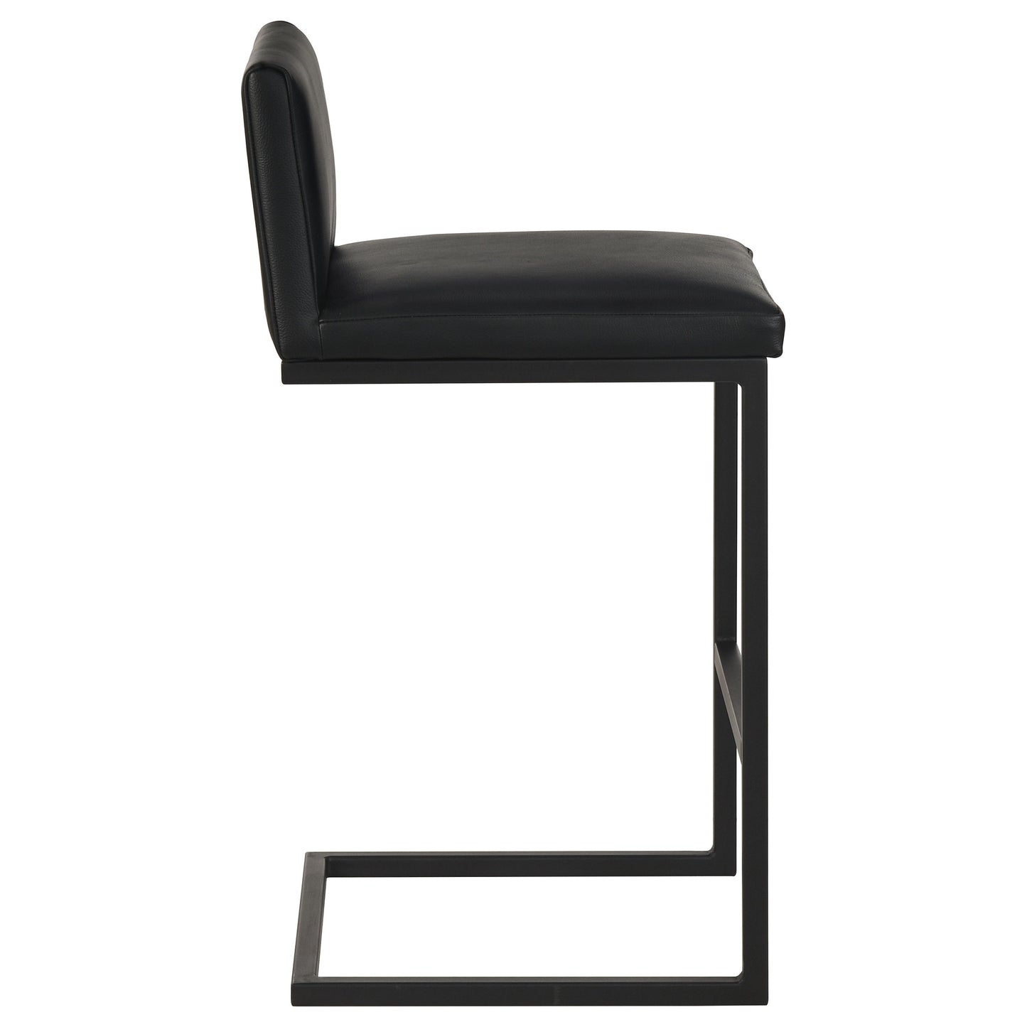 Vardon Genuine Leather Bar Stool Black (Set of 2)