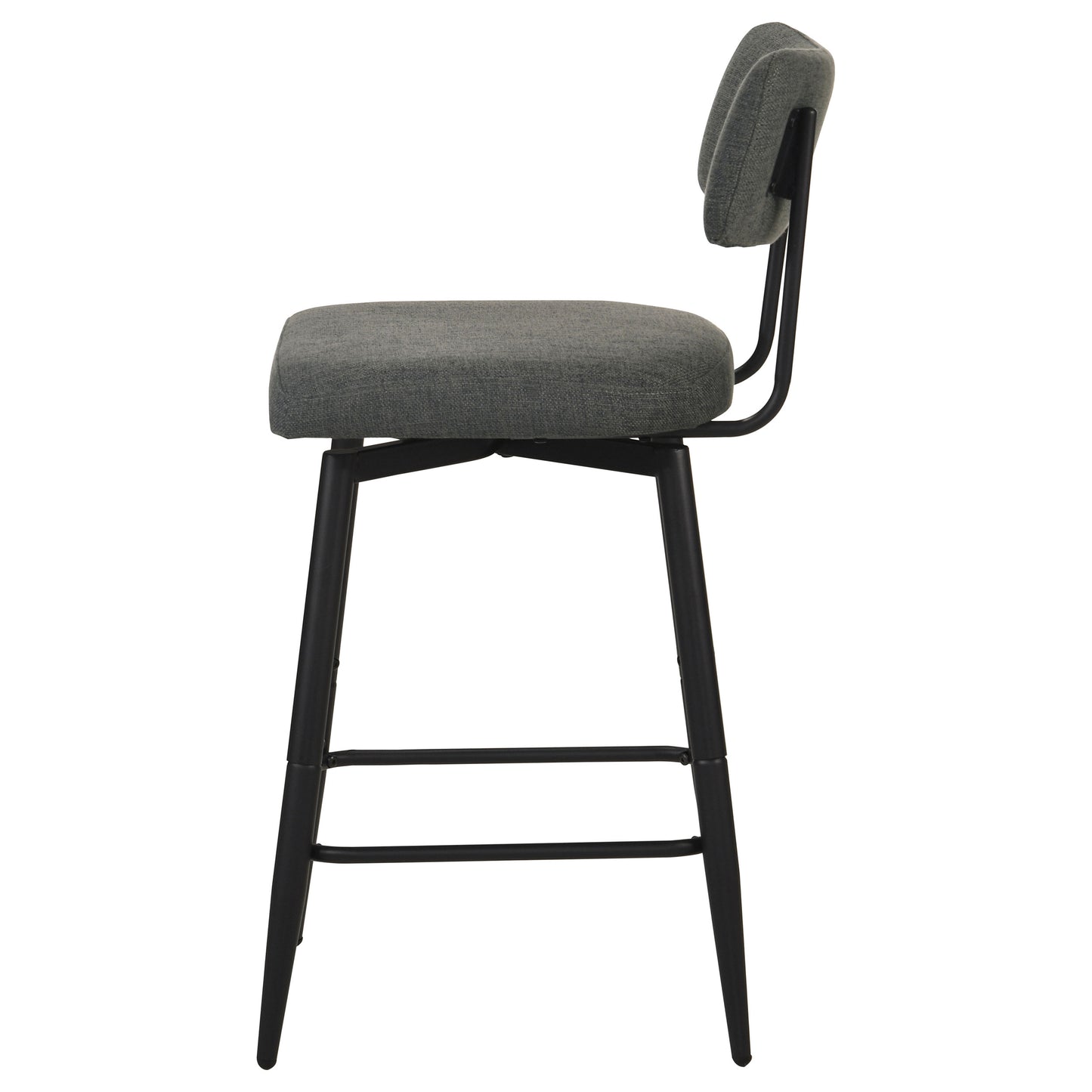 Levine Fabric Upholstered Swivel Counter Chair Grey (Set of 2)