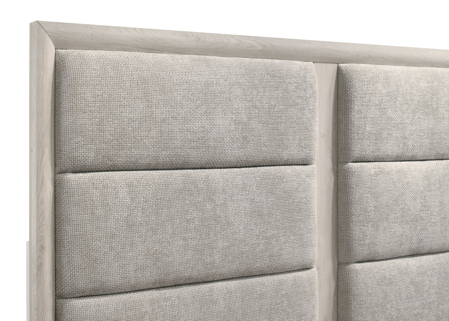 Farre Queen Upholstered Platform Panel Bed Washed Grey