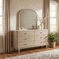 Lucaire 6-drawer Dresser Cabinet with Mirror Sandstone