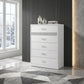 Viana 5-Drawer Chest of Drawers with Chrome Pulls White High Gloss