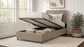 Reeves Upholstered Twin Lift-Top Storage Platform Bed Tan