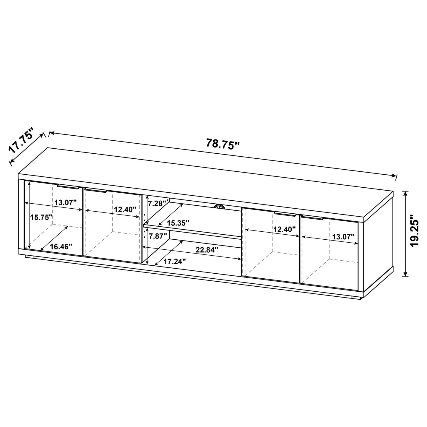 Ingram 4-Door TV Stand for TVs up to 85 Inches Latte