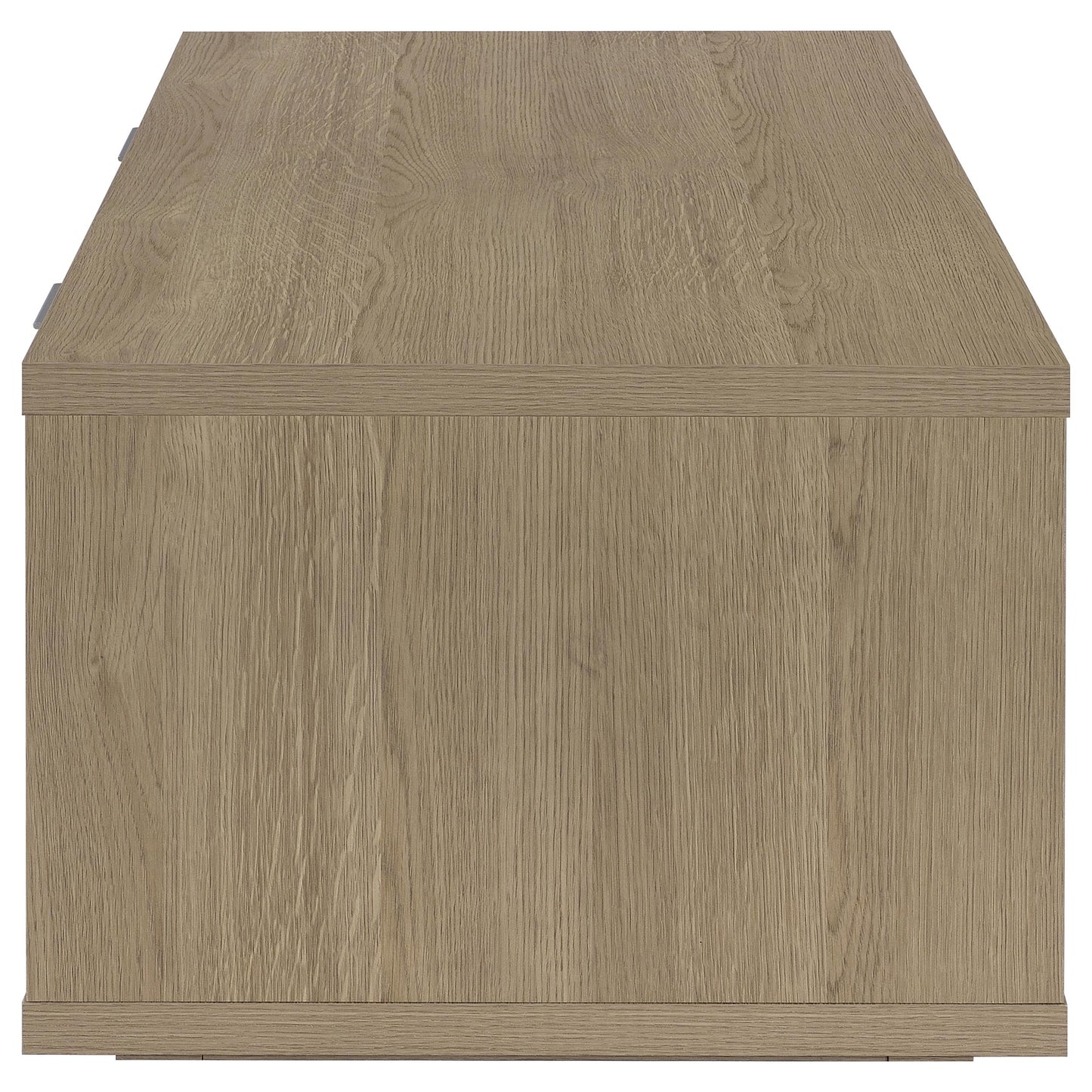 Ingram 2-Drawer Rectangular Coffee Table with Open Shelf Latte
