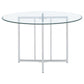 Pace 48-inch Round Glass Top Dining Table Chrome