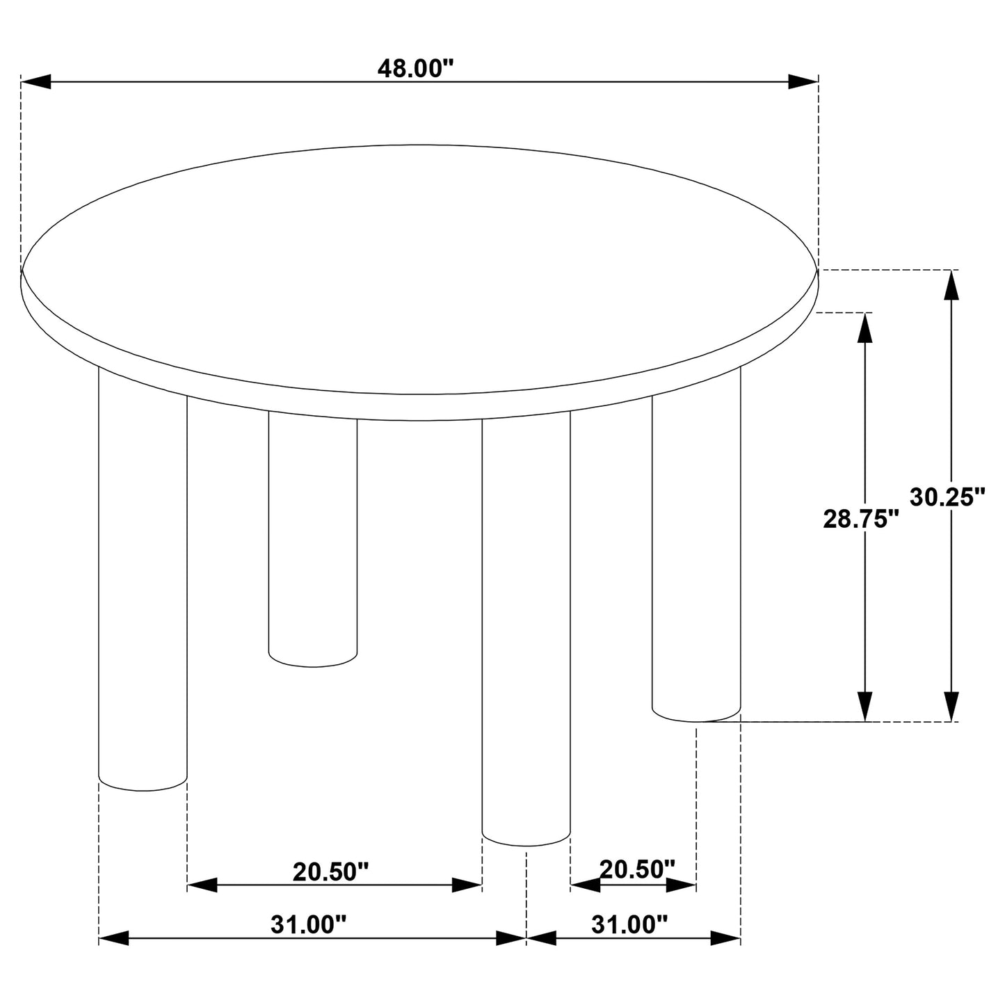 Faulkner 5-piece 48-inch Round Dining Set Cream