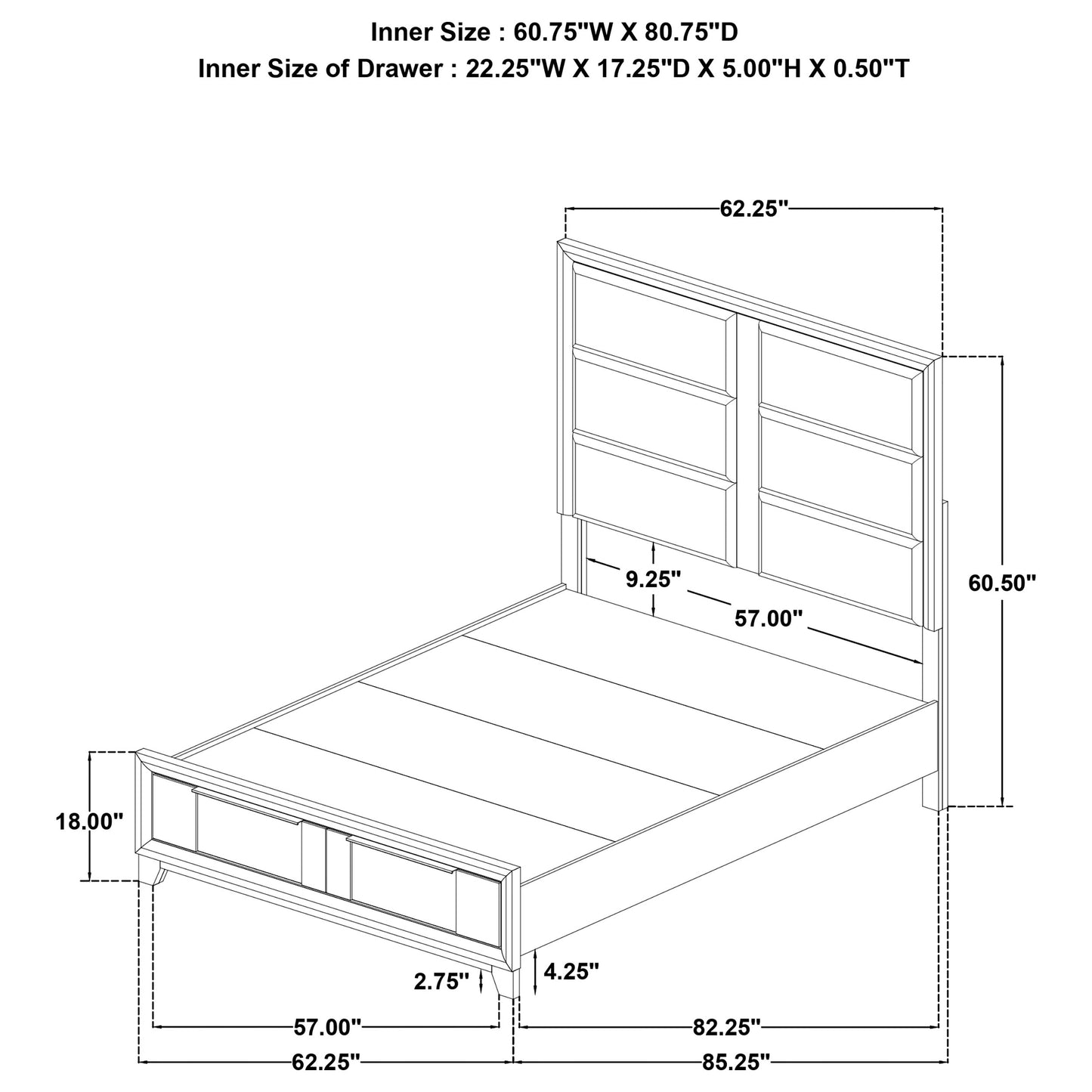 Farre 5-piece Queen Upholstered Storage Bedroom Set Dark Brown / Beige
