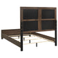 Farre Queen Upholstered Panel Bed Dark Brown