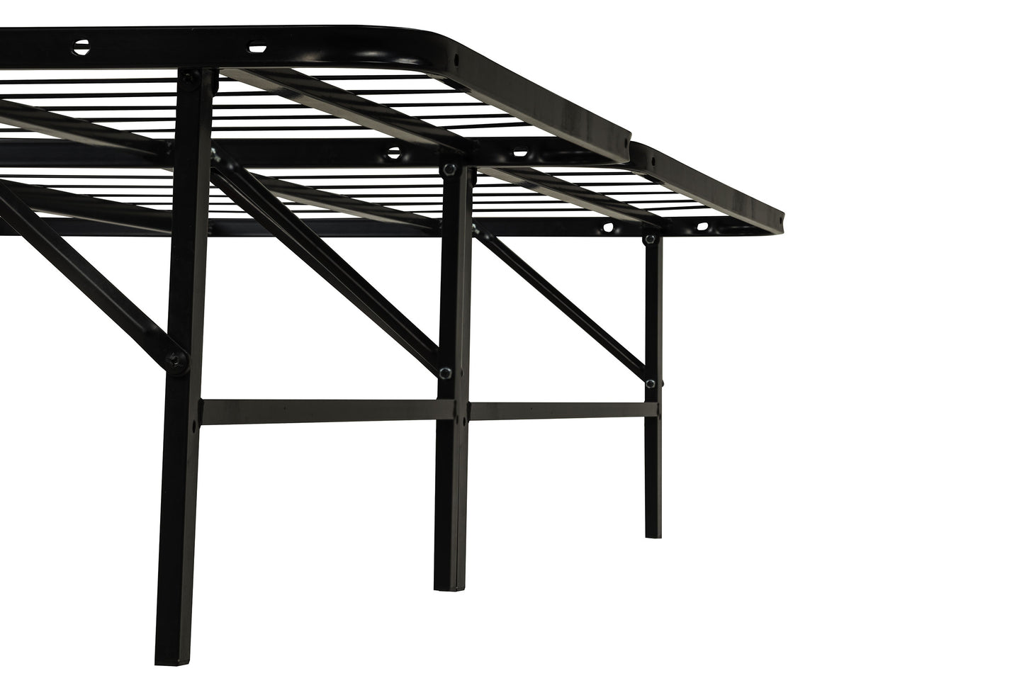 Kramer Eastern King Folding Metal Platform Bed Frame Black