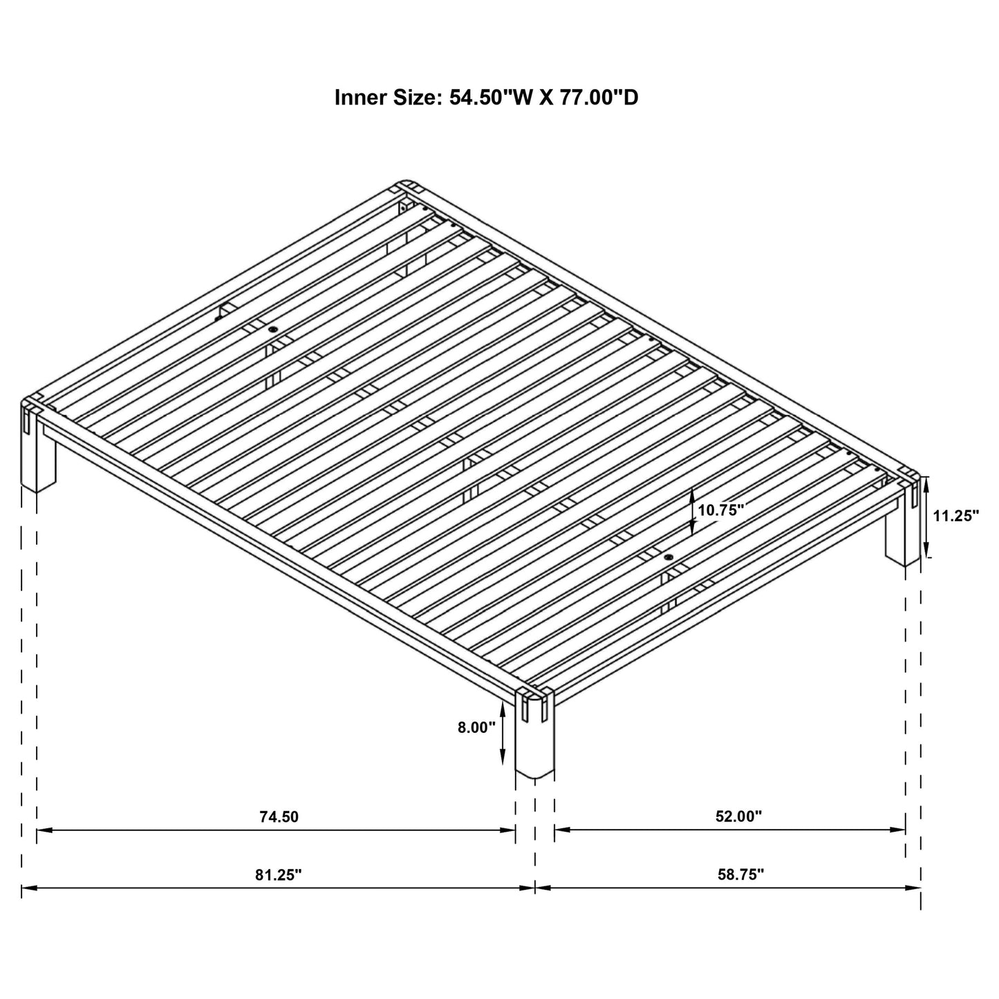 Gislen Full Easy Assembly Wood Platform Bed Walnut
