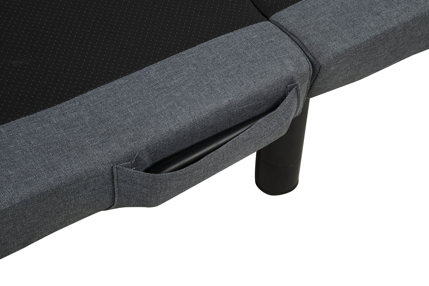 Weston Split Eastern King Massage Adjustable Bed Base in Black and Grey
