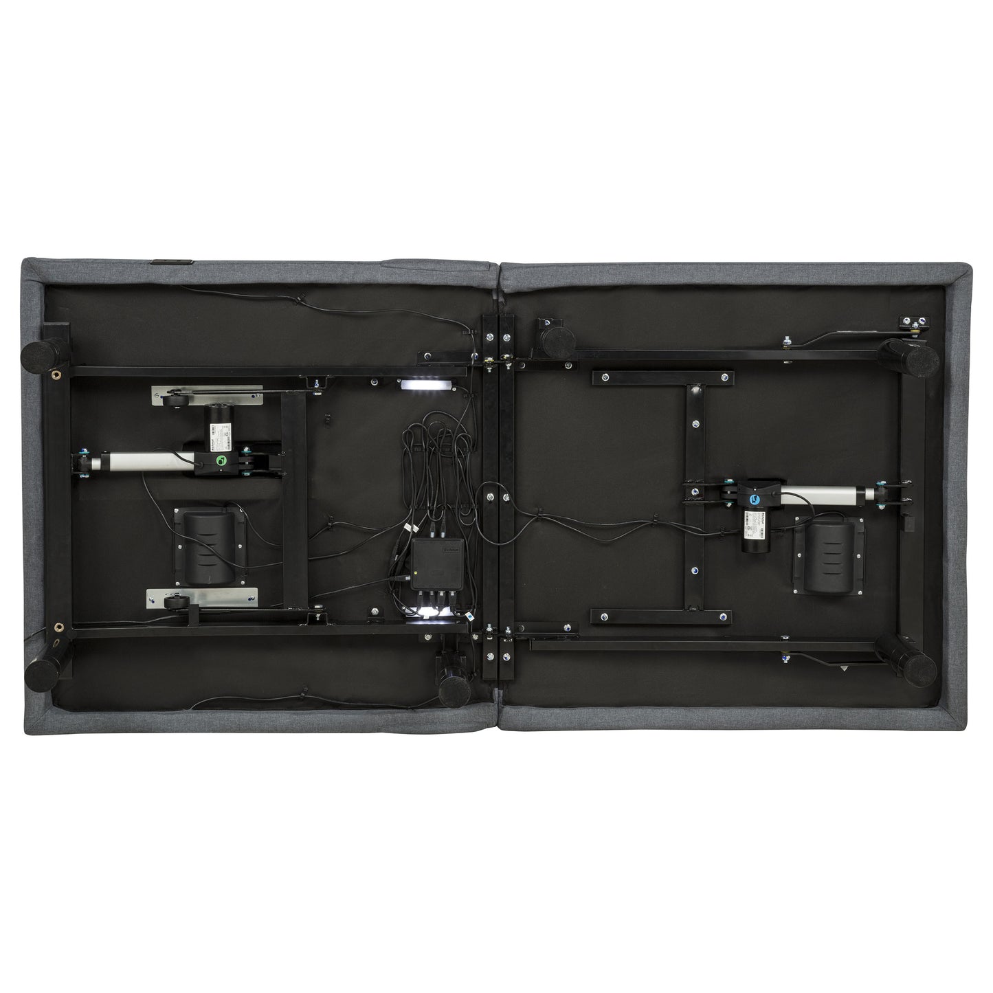 Weston Twin Dual-Motor Massage Adjustable Bed Base in Black and Grey