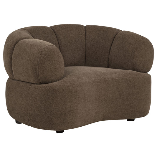 Casarin Fabric Channel-Back Accent Chair Brown
