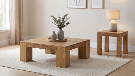 Butte 2-piece Mango Wood Coffee and End Table Set Natural