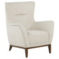 Catala Upholstered High Back Accent Chair Ivory and Coffee