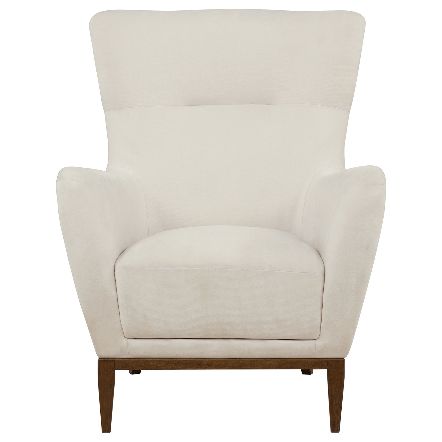 Catala Upholstered High Back Accent Chair Ivory and Coffee