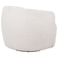 Hudson Faux Fur Swivel Accent Chair Ecru