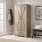 Arvida 2-door Bedroom Wardrobe Storage Cabinet Armoire Latte