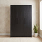 Cerda 3-door Bedroom Wardrobe Storage Cabinet Armoire Black
