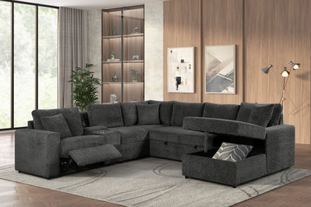 XL Ryder 5-Piece Power Reclining Sectional - Dark Grey