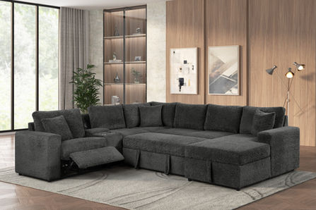 XL Ryder Dark Grey sectional supporting view