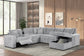 XL Ryder Light Grey power reclining sleeper sectional