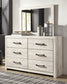 Cambeck Twin Panel Bed with 4 Storage Drawers with Mirrored Dresser