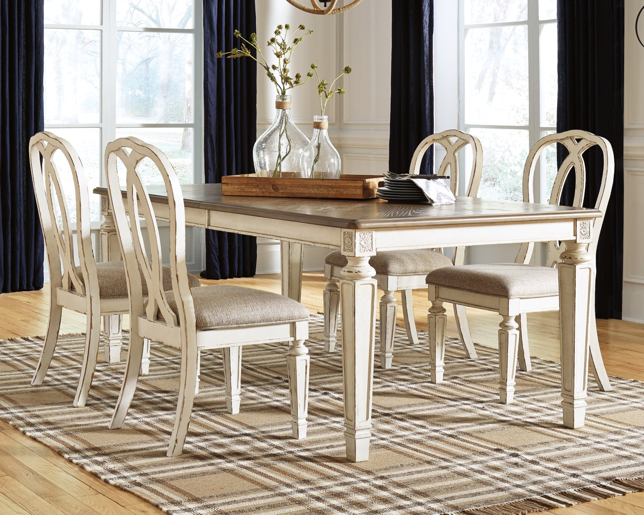 Realyn Dining Table and 4 Chairs