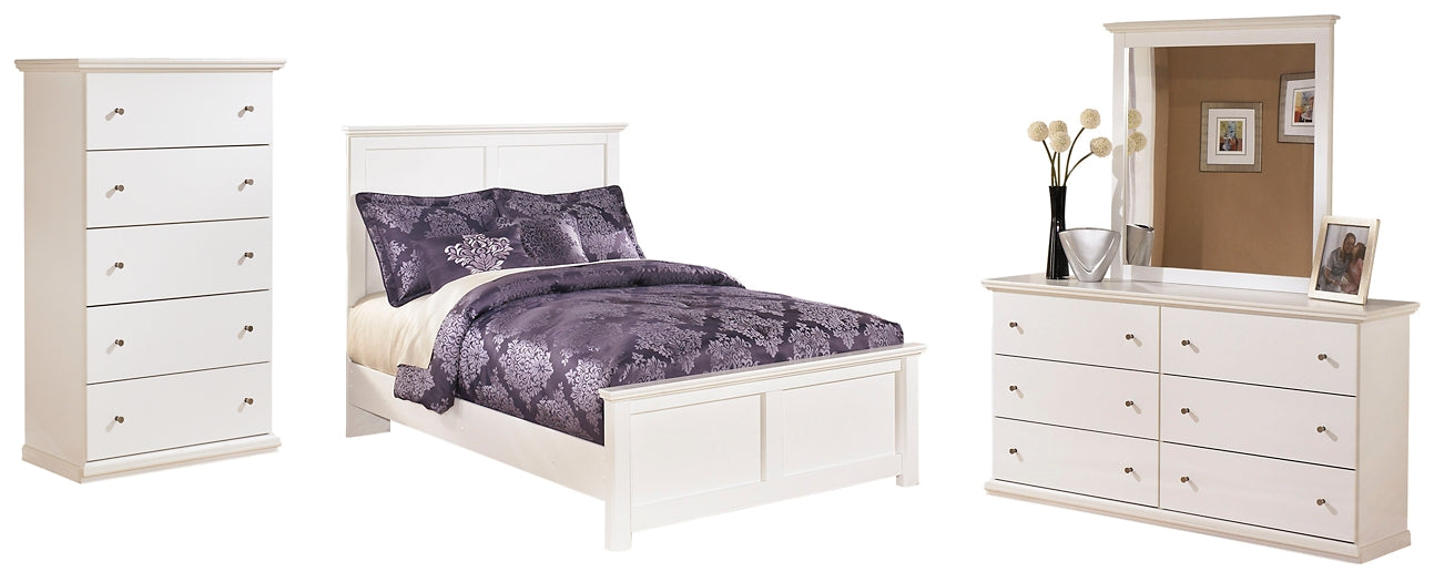 Bostwick Shoals Full Panel Bed with Mirrored Dresser and 2 Nightstands