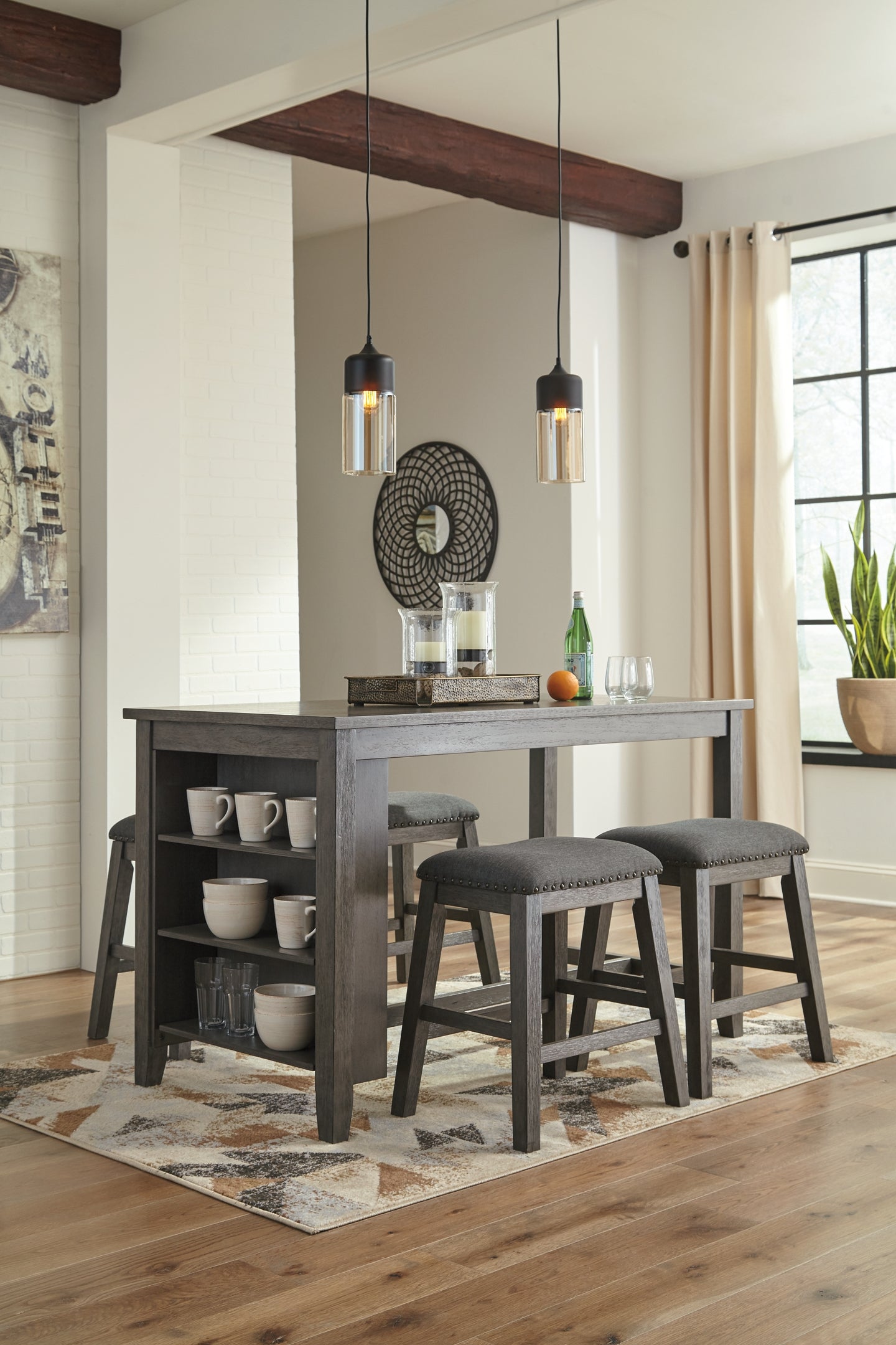 Ashley Express - Caitbrook Counter Height Dining Table and 4 Barstools