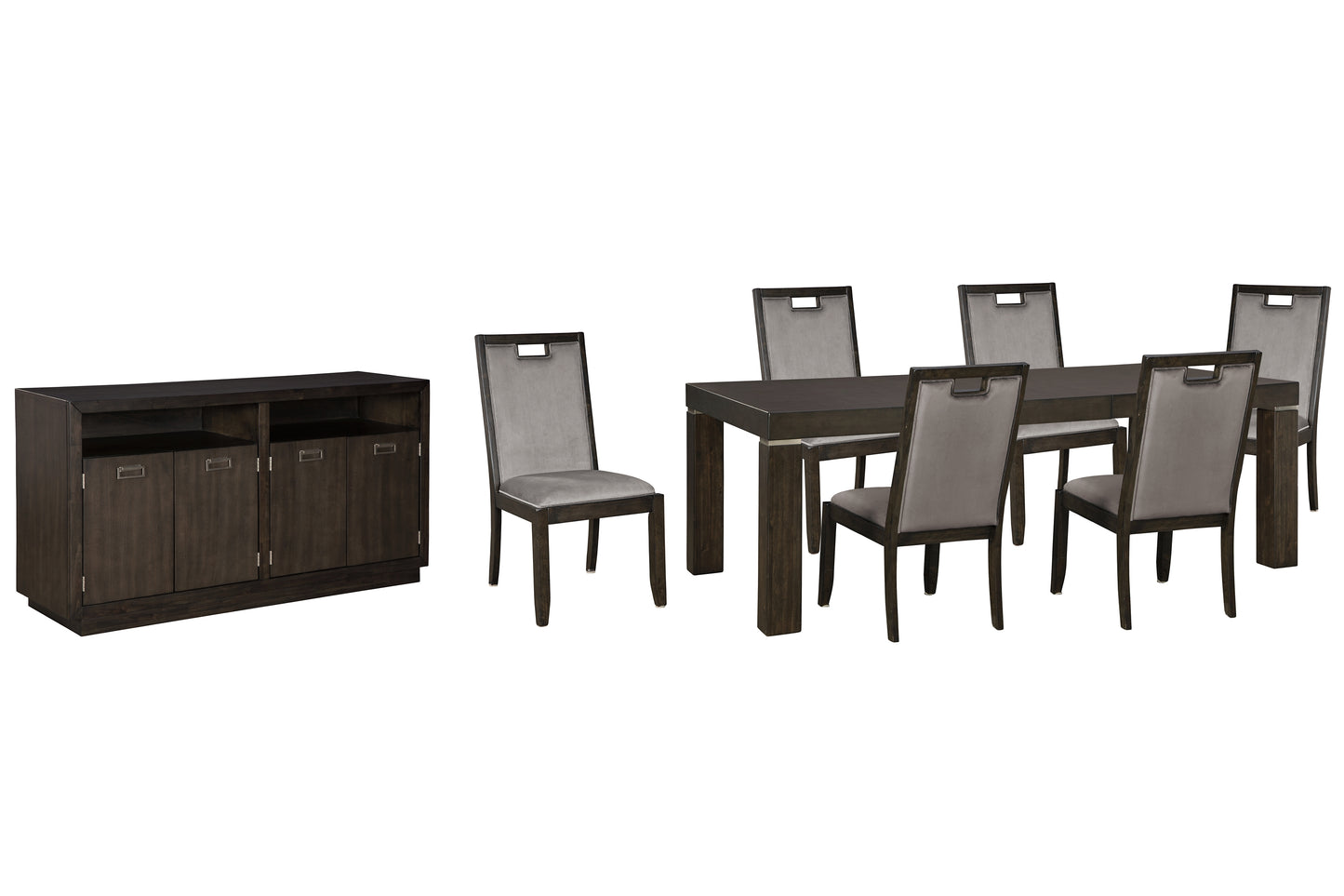 Hyndell Dining Table and 6 Chairs with Storage