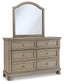Lettner Full Sleigh Bed with Mirrored Dresser and Chest