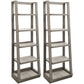 PURE MODERN PAIR OF ANGLED ETAGERE BOOKCASE PIERS