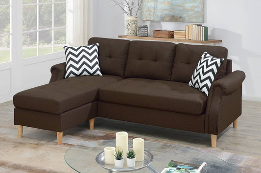 Reversible Sectional Set W/ 2 Accent Pillows