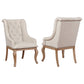 Brockway Tufted Arm Chairs Cream and Barley Brown (Set of 2)