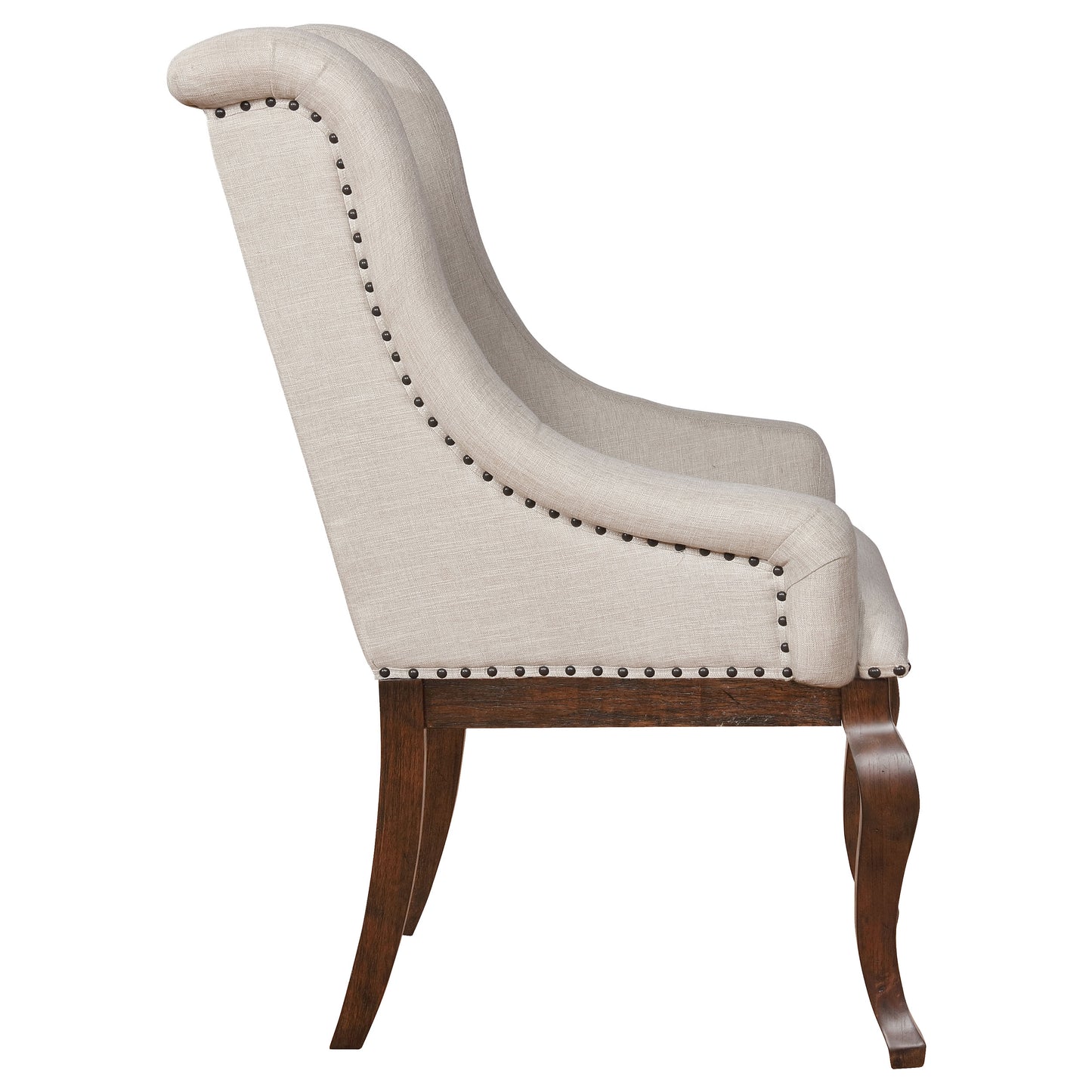 Brockway Tufted Arm Chairs Cream and Antique Java (Set of 2)
