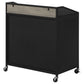 Arlette Wine Cabinet with Wire Mesh Doors Grey Wash and Sandy Black