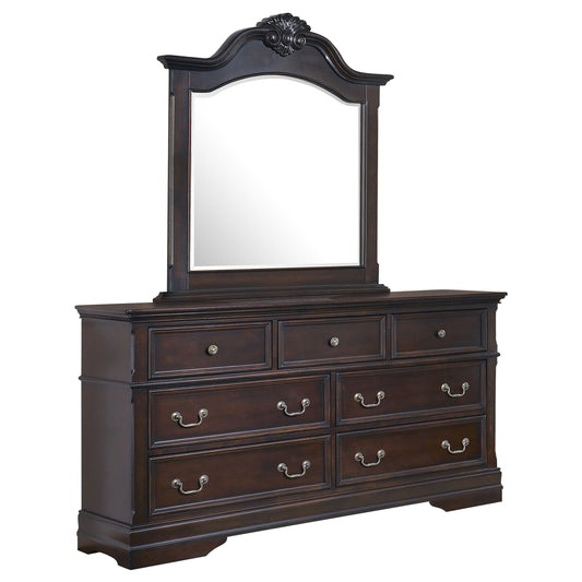 Cambridge 7-drawer Rectangular Dresser with Mirror Cappuccino