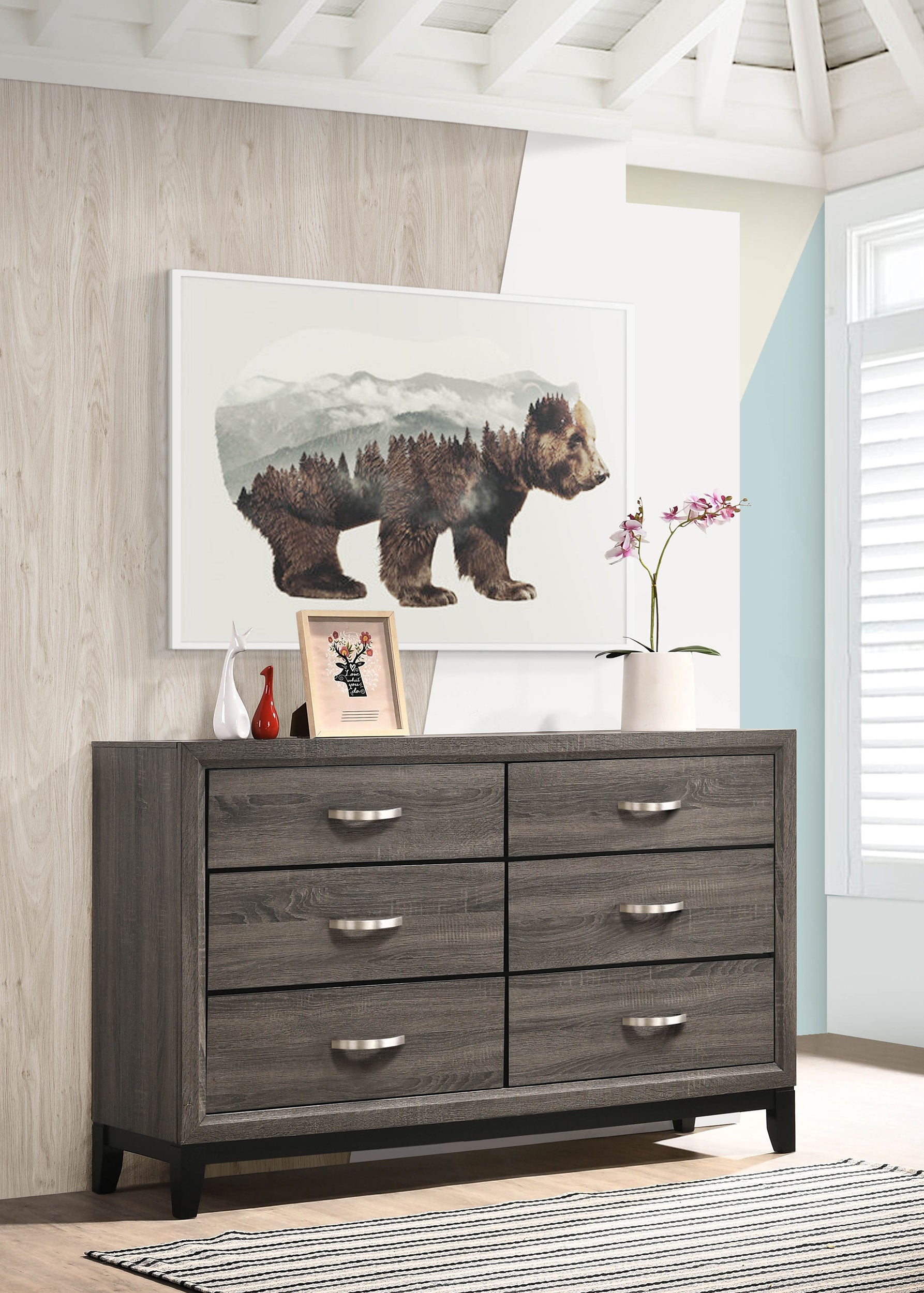 Watson 6-drawer Dresser Grey Oak Furniture World (Las Vegas) Watson 6-drawer Dresser Grey Oak Furniture World (Las Vegas)
