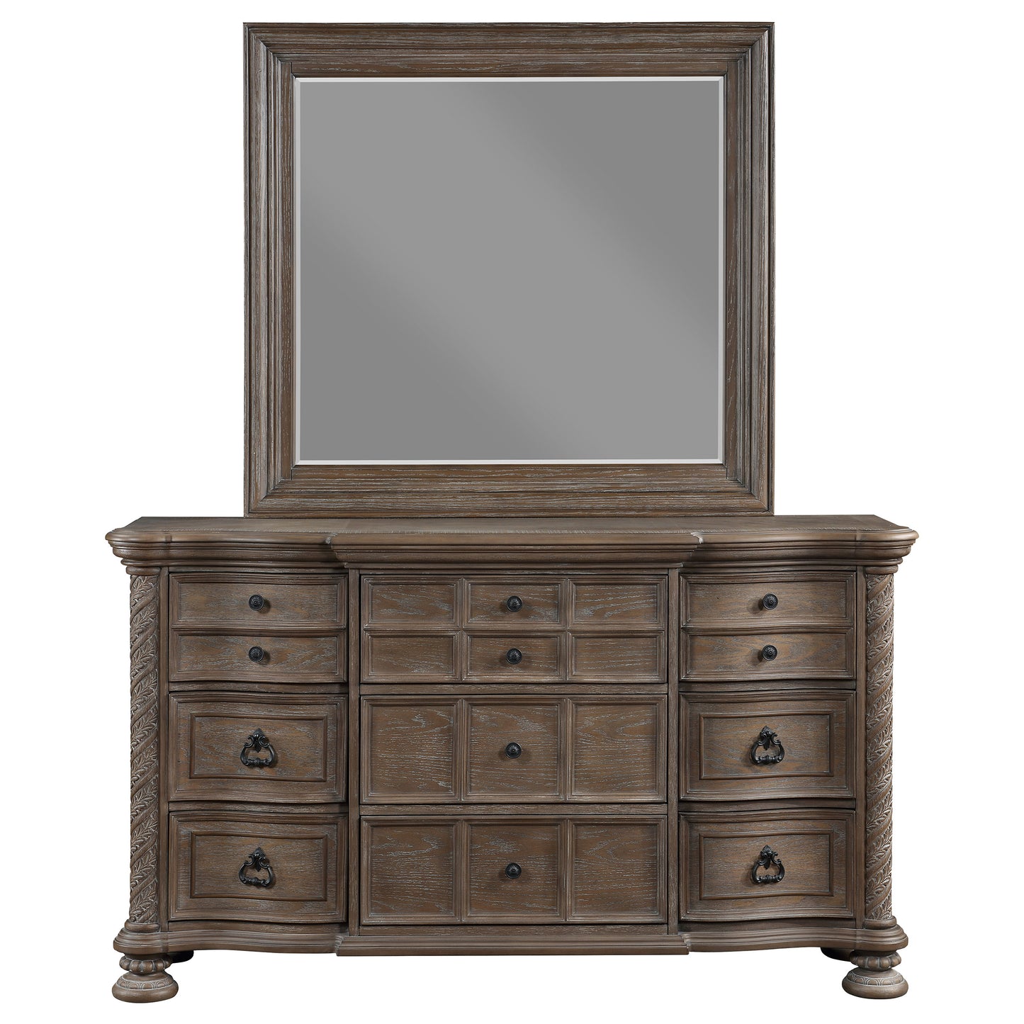 Emmett 9-drawer Dresser with Mirror Walnut