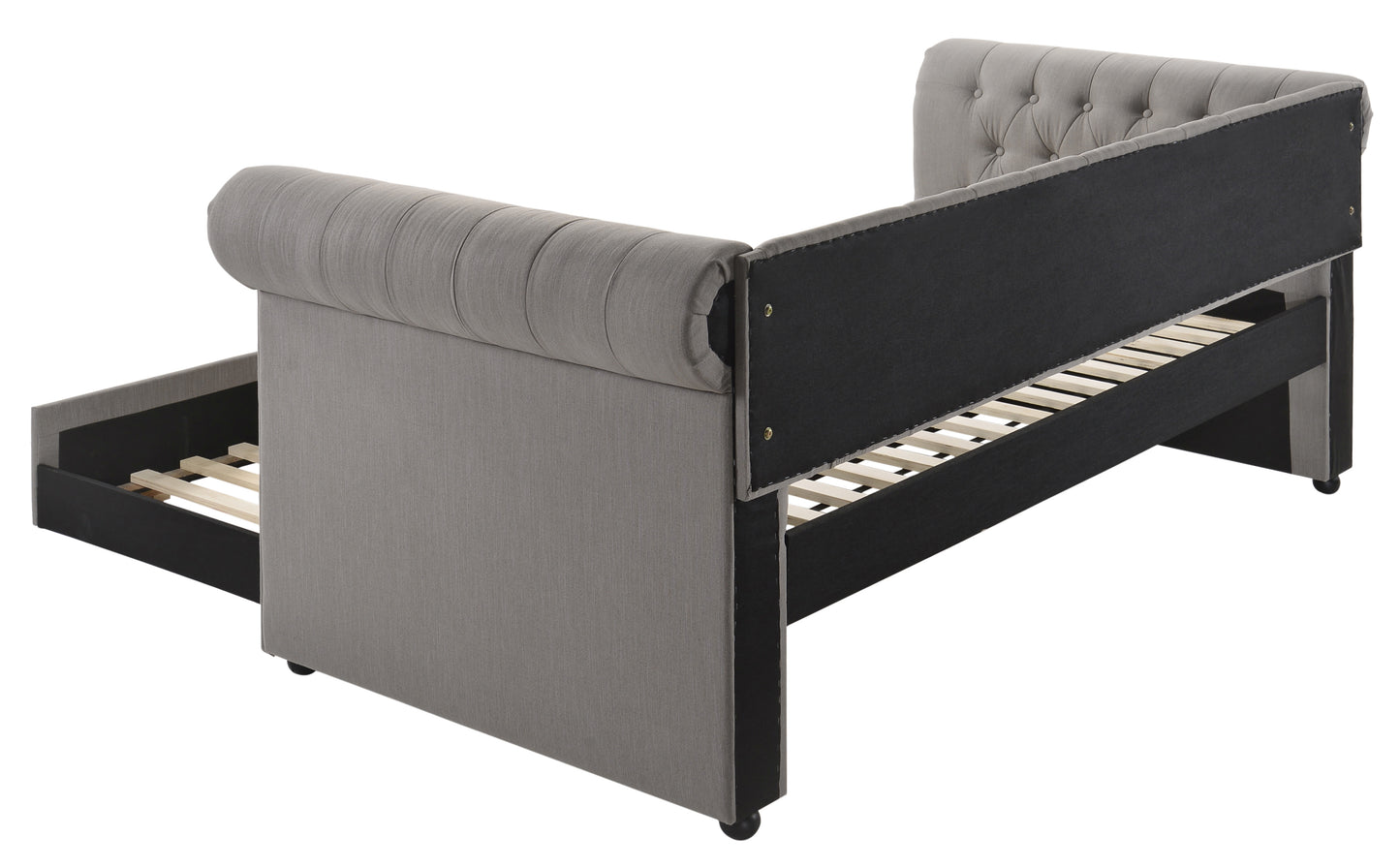 Kepner Upholstered Twin Daybed with Trundle Grey