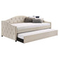 Sadie Upholstered Twin Daybed with Trundle Taupe