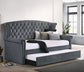 Scarlett Upholstered Twin Daybed with Trundle Grey