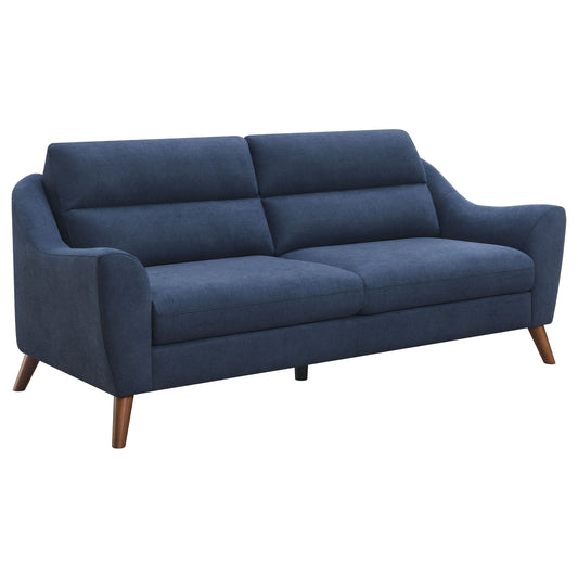 Gano Upholstered Sloped Arm Sofa Navy Blue
