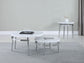 Avilla Round End Table White and Chrome