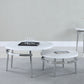 Avilla Round Nesting Coffee Table White and Chrome