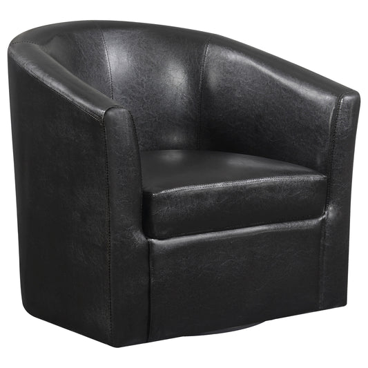 Turner Upholstered Barrel Back Swivel Chair Dark Brown